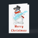 Weihnachtskarte Musical Snowman mit Gitarre Karte<br><div class="desc">Snowman mit Gitarre - Frohe Weihnachten MIGNED-Bild</div>