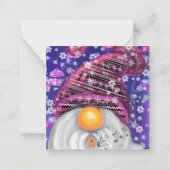Weihnachtskarte Musikalisches Genom in Lila Hut Mitteilungskarte (Rückseite)