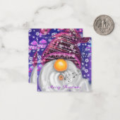 Weihnachtskarte Musikalisches Genom in Lila Hut Mitteilungskarte (Vorderseite/Rückseite Beispiel)