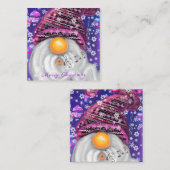 Weihnachtskarte Musikalisches Genom in Lila Hut Mitteilungskarte (Vorne/Hinten)