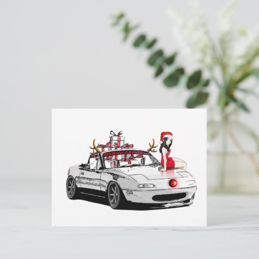 Weihnachtskarte MX5 Miata Feiertagspostkarte (Stehend Vorderseite)