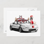 Weihnachtskarte MX5 Miata Feiertagspostkarte (Vorne/Hinten)