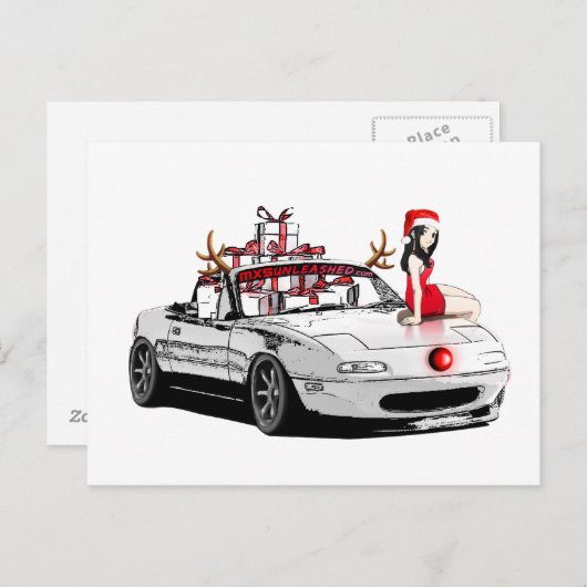 Weihnachtskarte MX5 Miata Feiertagspostkarte (Vorne/Hinten)