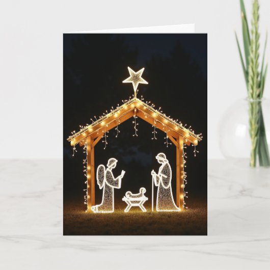 Weihnachtskarte Nachtglühen Karte (Vorderseite)