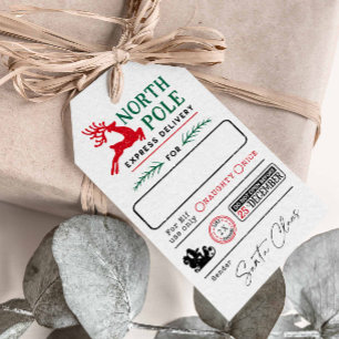 Weihnachtskarte Nordpol Express Nizza Liste genehm Geschenkanhänger