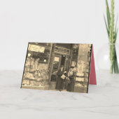 Weihnachtskarte, nostalgische Weihnachtsgeschäfte. Karte (Vorderseite)