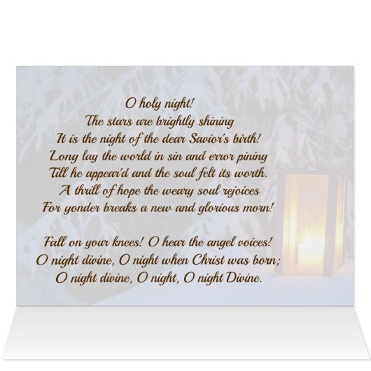 Weihnachtskarte "O Heilige Nacht" (Innenansicht Horizontal (Oben))