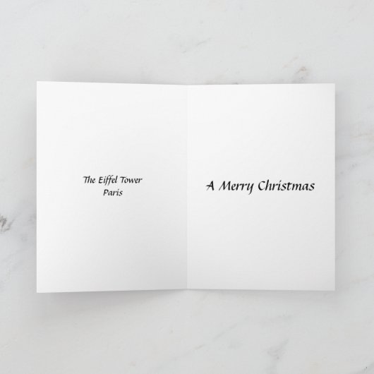 Weihnachtskarte - Paris, Eiffelturm Feiertagskarte (Innenseite)
