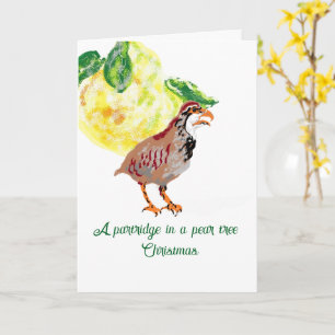 Weihnachtskarte : Partridge in Birnbaum . Karte