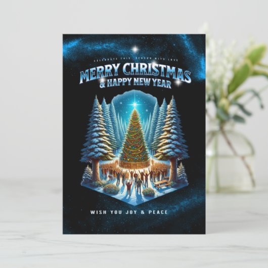 Weihnachtskarte , Pauschalreise Feiertagskarte (Stehend Vorderseite)