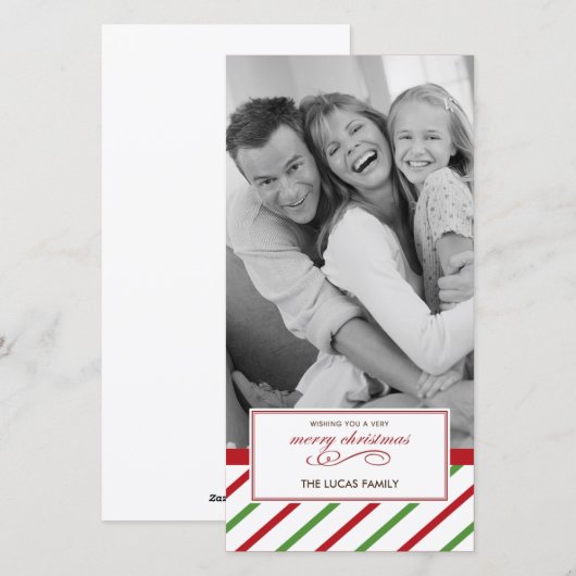 Weihnachtskarte Peppermint Feiertagskarte (Vorne/Hinten)