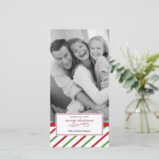 Weihnachtskarte Peppermint Feiertagskarte (Stehend Vorderseite)