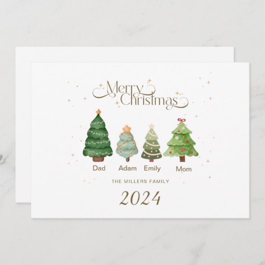 Weihnachtskarte Personalisiert Frohe Weihnachten (Vorne/Hinten)