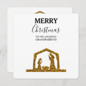 Weihnachtskarte Phantastisch Großeltern - Geburt (Vorne/Hinten)