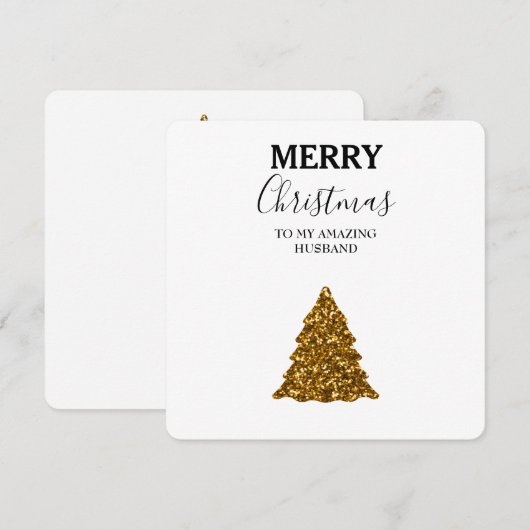 Weihnachtskarte Phantastischer Ehemann - Glitzer W (Vorne/Hinten)