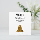 Weihnachtskarte Phantastischer Ehemann - Glitzer W (Stehend Vorderseite)