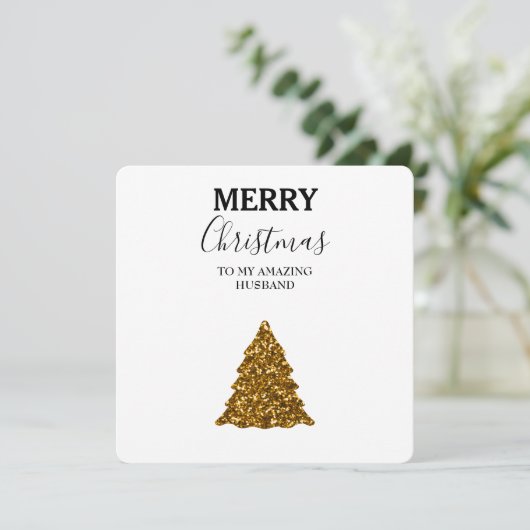 Weihnachtskarte Phantastischer Ehemann - Glitzer W (Stehend Vorderseite)