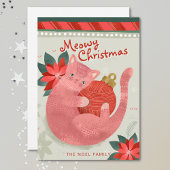 Weihnachtskarte Pink Cat Weihnachten
