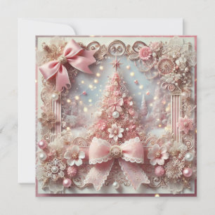 Weihnachtskarte Pink Theme Feiertagskarte