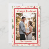 Weihnachtskarte Pink Tree Feiertagskarte (Vorderseite)