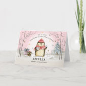 Weihnachtskarte, Pink Weihnachtskarte Feiertagskarte (Vorderseite)