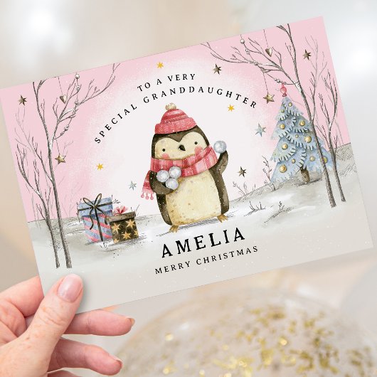 Weihnachtskarte, Pink Weihnachtskarte Feiertagskarte