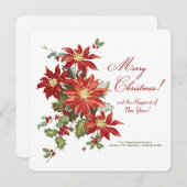 Weihnachtskarte Poinsettias Feiertagskarte (Vorne/Hinten)