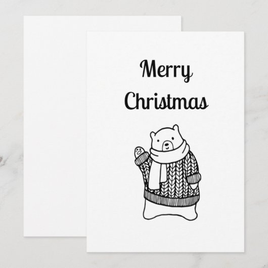 Weihnachtskarte Polar Bear Feiertagskarte (Vorne/Hinten)