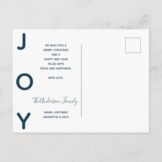 Weihnachtskarte Postkarte (Rückseite)