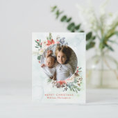 Weihnachtskarte Postkarte Delikatessen Blumenkranz (Stehend Vorderseite)