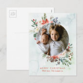 Weihnachtskarte Postkarte Delikatessen Blumenkranz (Vorne/Hinten)