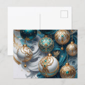 Weihnachtskarte Postkarte mit luxuriösen Ornamente (Vorne/Hinten)
