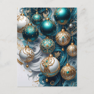 Weihnachtskarte Postkarte mit luxuriösen Ornamente