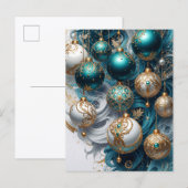 Weihnachtskarte Postkarte mit luxuriösen Ornamente (Vorne/Hinten)