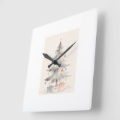 Weihnachtskarte Quadratische Wanduhr (Winkel)