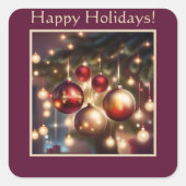 Weihnachtskarte Quadratischer Aufkleber (Vorderseite)