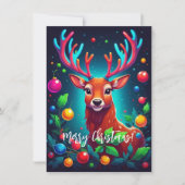 Weihnachtskarte "Rentier & Baubles" Mitteilungskarte (Vorderseite)