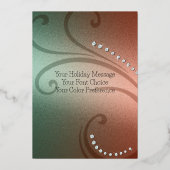 Weihnachtskarte Rentierpfirsich Grün Folien Feiertagskarte (Rückseite)