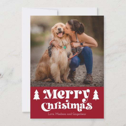 Weihnachtskarte Retro Minimalistische Fotovorlage Einladung (Vorderseite)