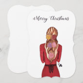 Weihnachtskarte - Rose Feiertagskarte (Vorne/Hinten)