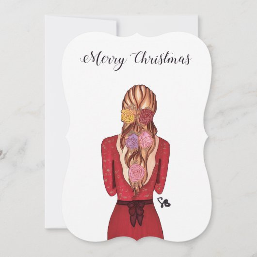 Weihnachtskarte - Rose Feiertagskarte (Vorderseite)