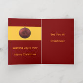 Weihnachtskarte Rot mit Gold (Innen Abgelegt)