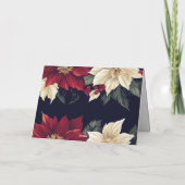 Weihnachtskarte Rot und Weiß Poinsettia Karte (Rückseite)