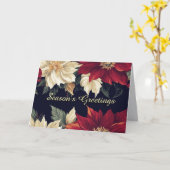 Weihnachtskarte Rot und Weiß Poinsettia Karte (Gelbe Blume)