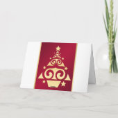 Weihnachtskarte Rot, Weiß, Gold Weihnachtsbaum Feiertagskarte (Rückseite)