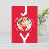 Weihnachtskarte Rot weiße einfache Fotokarte (Stehend Vorderseite)