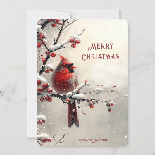 Weihnachtskarte Roter Kardinal Feiertagskarte (Vorderseite)