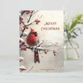 Weihnachtskarte Roter Kardinal Feiertagskarte (Stehend Vorderseite)