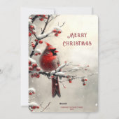 Weihnachtskarte Roter Kardinal Feiertagskarte (Rückseite)