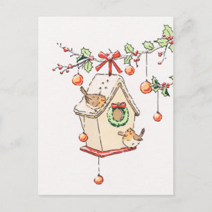 Weihnachtskarte Rotkehlchen, Frohe Weihnachten Kar Postkarte